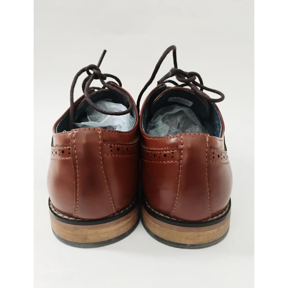 Bruno Marc Oxford Shoes Boys Size 5Y Brown Prince_K1 Cap Toe Brogue Dress Shoes